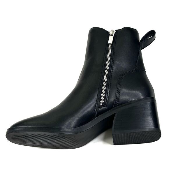 Steve Madden Ruthy Black Leather Ankle Boots Side Zip Womens Size 8.5M New $119 - Picture 7 of 13